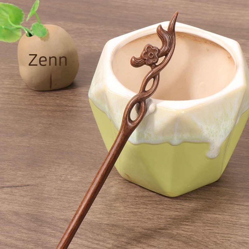 Fa hajcsat, retro stílus, virág alakú forma