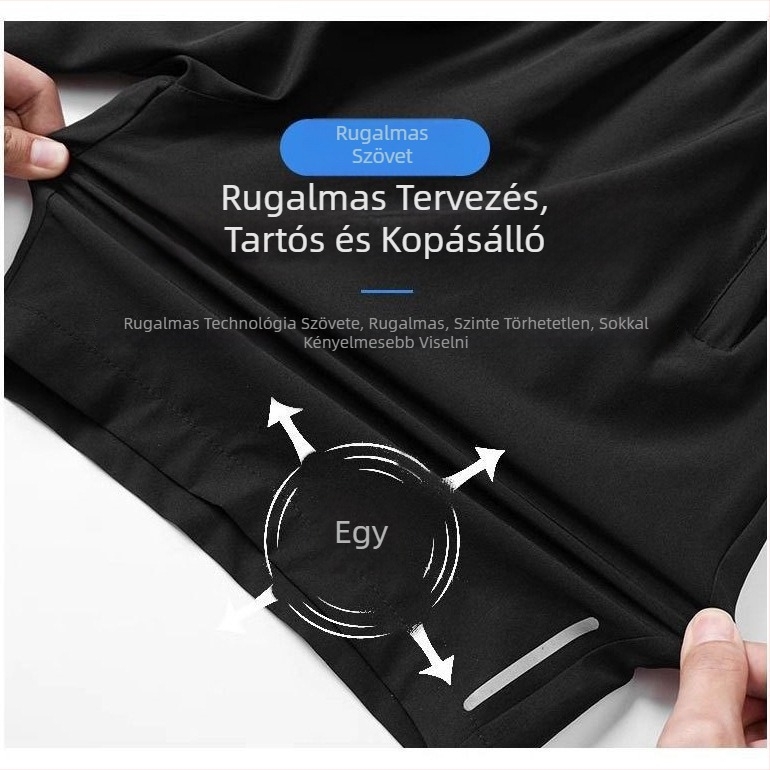 Sportos rövidnadrág, laza szabás, 100% poliészter, magas elasztikusság, nyári szezon