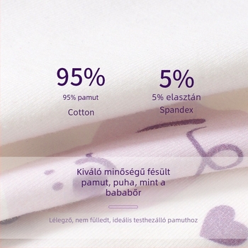 Lányoknak való pamut bikini típusú alsónemű, A osztály, antibakteriális, nem szorít, 10A méret, gyerek alsónemű