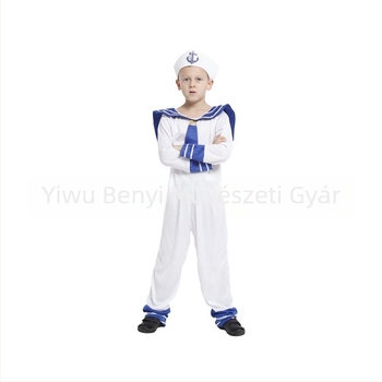 Ben Cha Gyerekeknek szóló tengeri matróz jelmez, poliészter, nyár 2024, 17 év alattiaknak, alkalmas játékokra/anime/szerepjátékokhoz