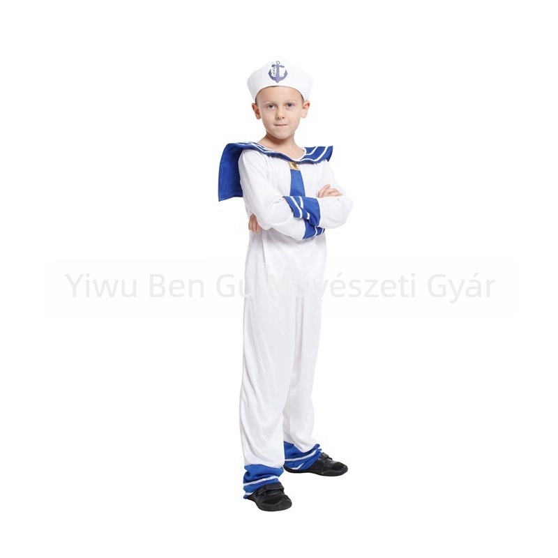 Ben Cha Gyerekeknek szóló tengeri matróz jelmez, poliészter, nyár 2024, 17 év alattiaknak, alkalmas játékokra/anime/szerepjátékokhoz