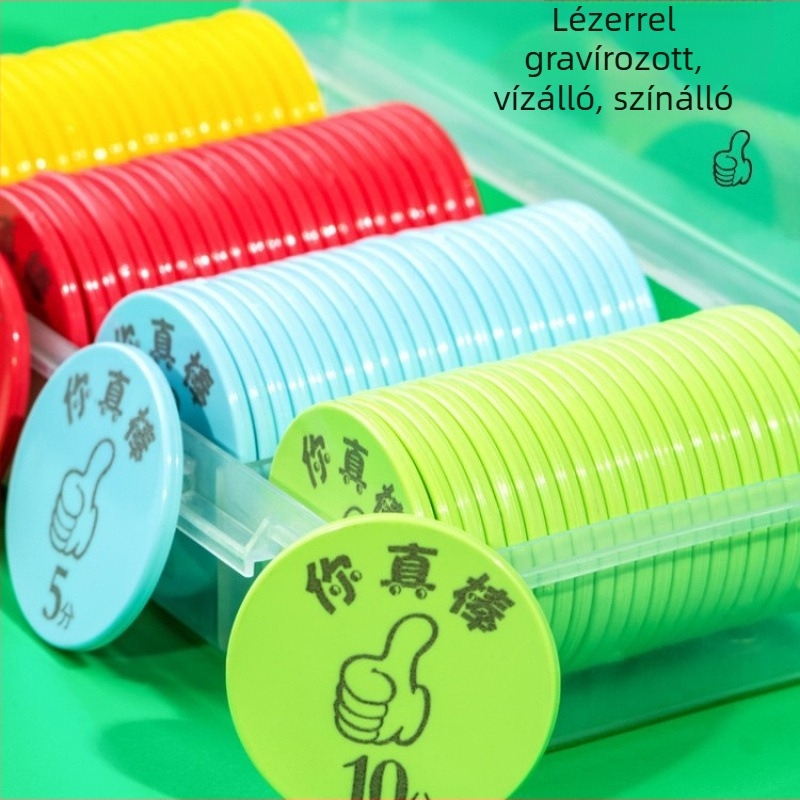 Testreszabható műanyag jutalom érmék és pont tokenek osztálytermi tevékenységekhez és sakk és kártyajátékokhoz