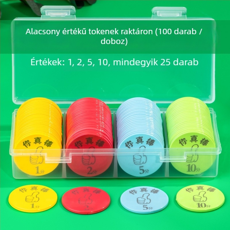 Testreszabható műanyag jutalom érmék és pont tokenek osztálytermi tevékenységekhez és sakk és kártyajátékokhoz