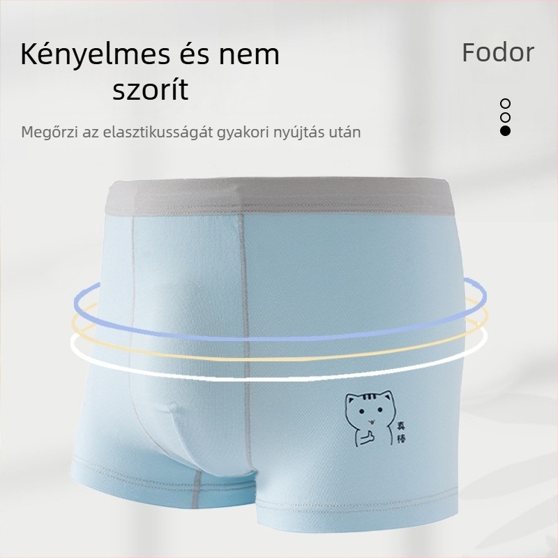 Új gyerekek pamut 7A antibakteriális boxer briefek, osztály A, lélegző, közepes és nagy méretek, 95% pamut