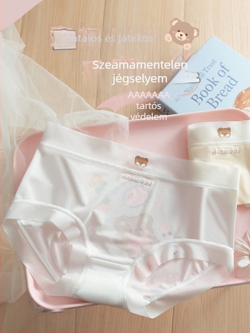 Ice Silk női alsó, seamless, lélegző, magas rugalmasságú, 7A antibakteriális pamut ágyék rész