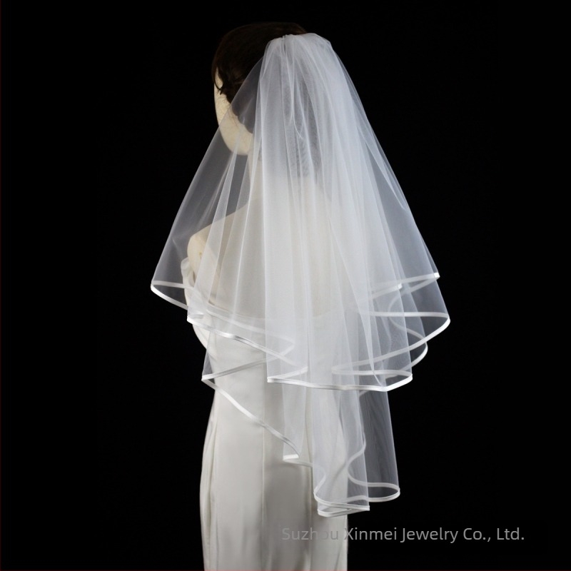 Menyasszonyi fátyol fejre - Kétoldalas nylon, Minimalista női stílus, V356 Xinmei Collection