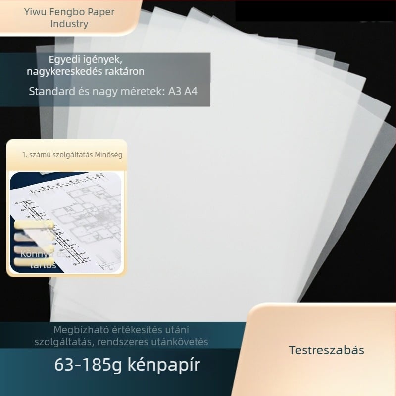Átlátszó vázlatpapír A5/A4/A3 méretekben, rajzhoz, íráshoz, tervezéshez és fotózáshoz — ruhaminta készlet