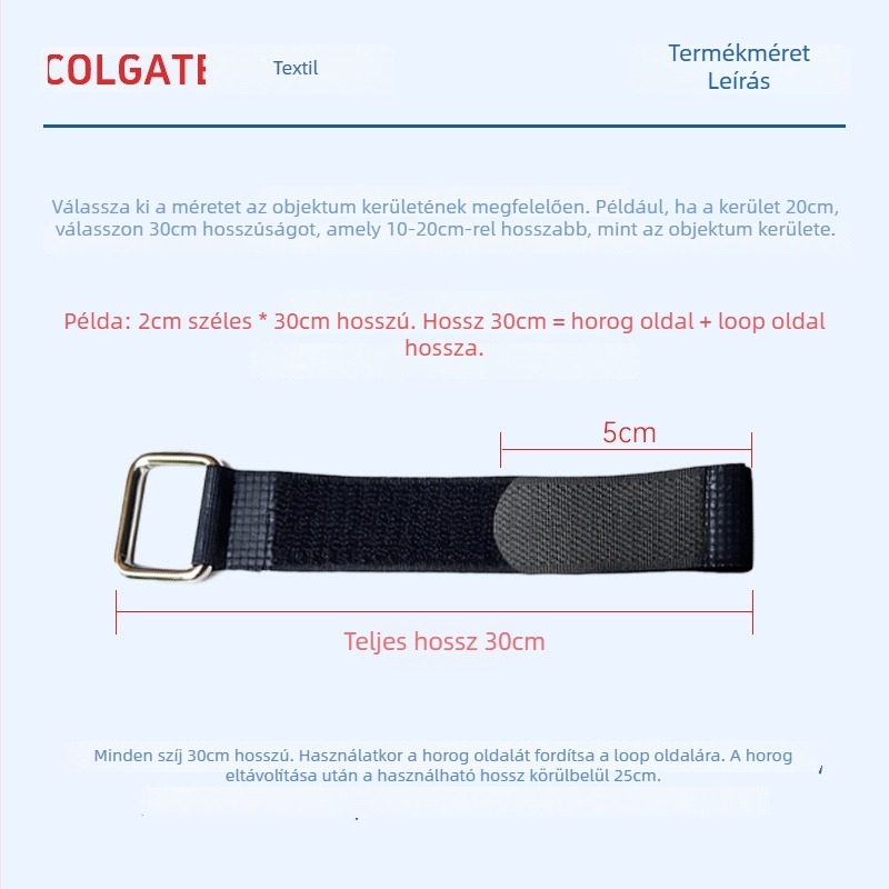 Velcro kötés, nylon-spandex keverék, hook-and-loop zárás, alkalmas cipőkhöz, védőfelszereléshez, sátrakhoz és csomagoláshoz