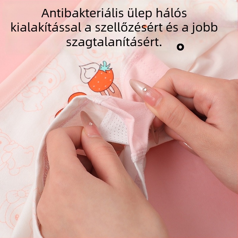 Lányoknak szánt pamut alsónemű, Class A, bőrbarát és lélegző, aranyos boxer-stílusú alsó kicsiknek és nagyobb gyerekeknek