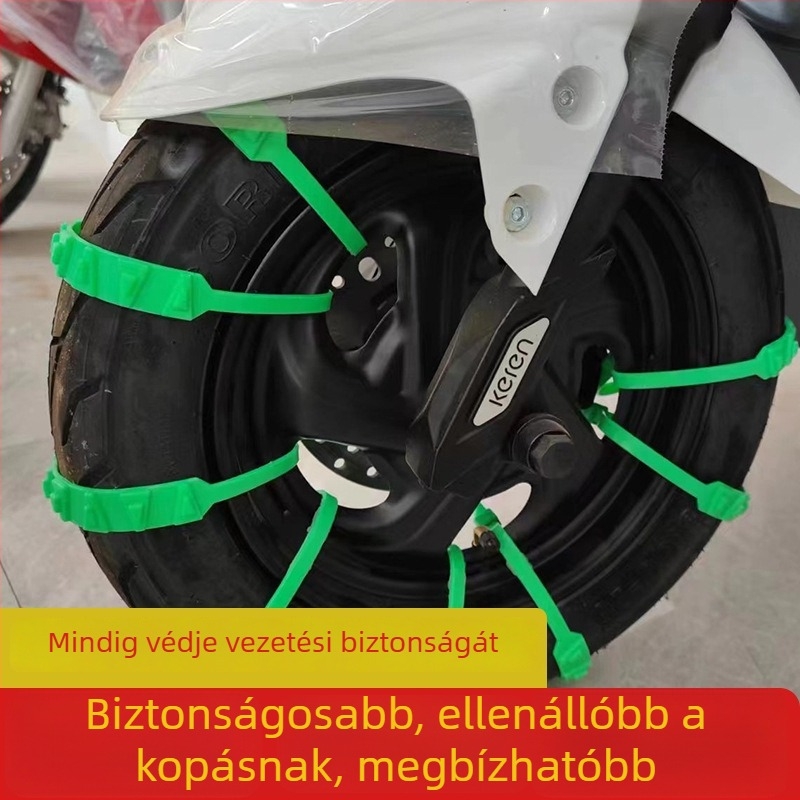 Egyetemes hólánc gumikhoz kétkerekű elektromos járművekhez, gumit kímélő hevederrel — Márka Uran; Anyag: Other