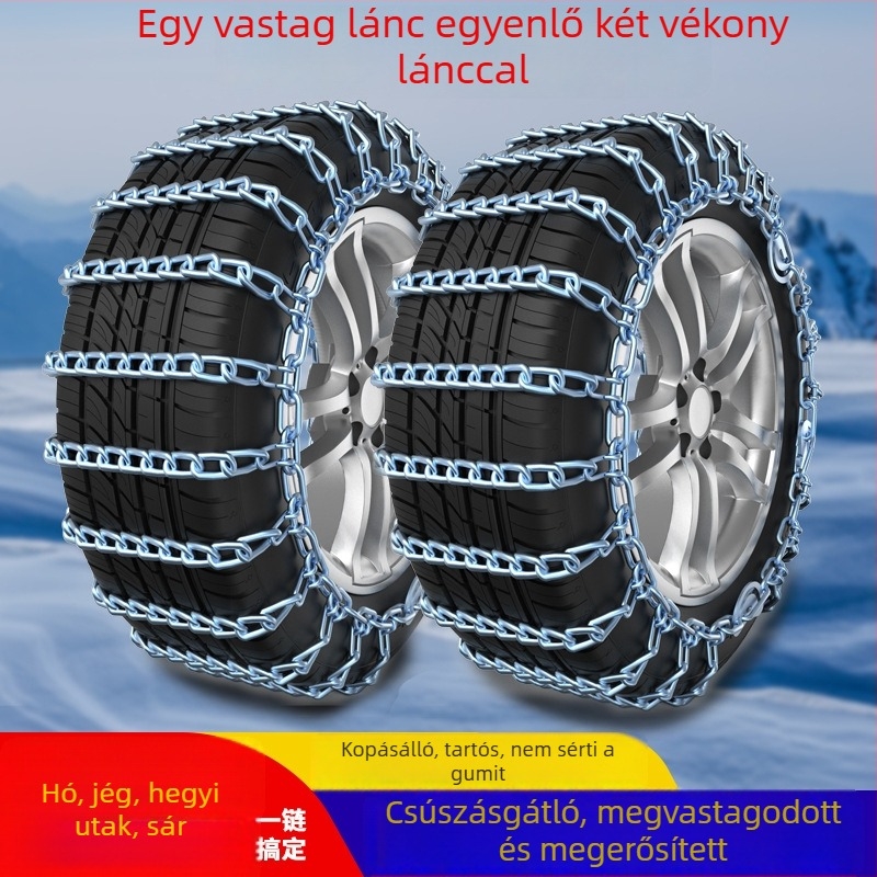 Téli autógumi csúszásgátló lánc (teljes vaslánc) — ötvözet, 6 kg, megfelelő sedan, SUV és teherautó számára, testreszabás elérhető