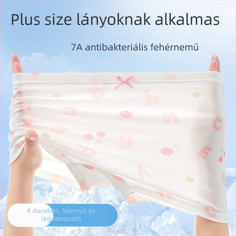 Plusz méretű lányoknak Modal Ice Silk alsónemű, középmagas derék, könnyű nyári rövidnadrág