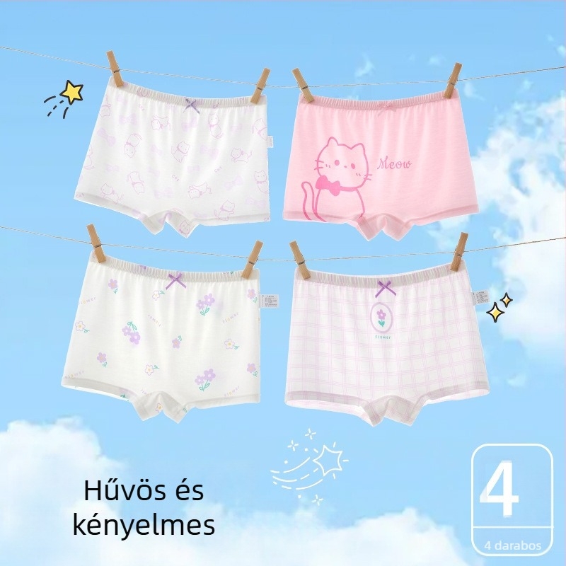 Plusz méretű lányoknak Modal Ice Silk alsónemű, középmagas derék, könnyű nyári rövidnadrág