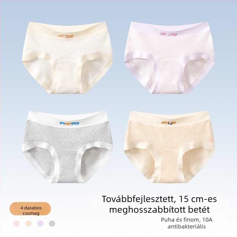 Lányoknak szánt Type A pamut alsónemű közepes–nagy méretekhez a fejlődési szakaszban, ősz-tél