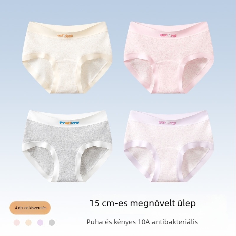 Lányoknak szánt Type A pamut alsónemű közepes–nagy méretekhez a fejlődési szakaszban, ősz-tél