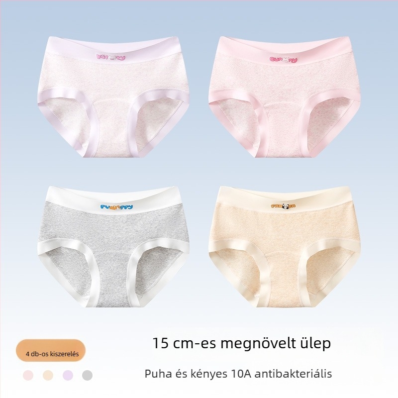 Lányoknak szánt Type A pamut alsónemű közepes–nagy méretekhez a fejlődési szakaszban, ősz-tél