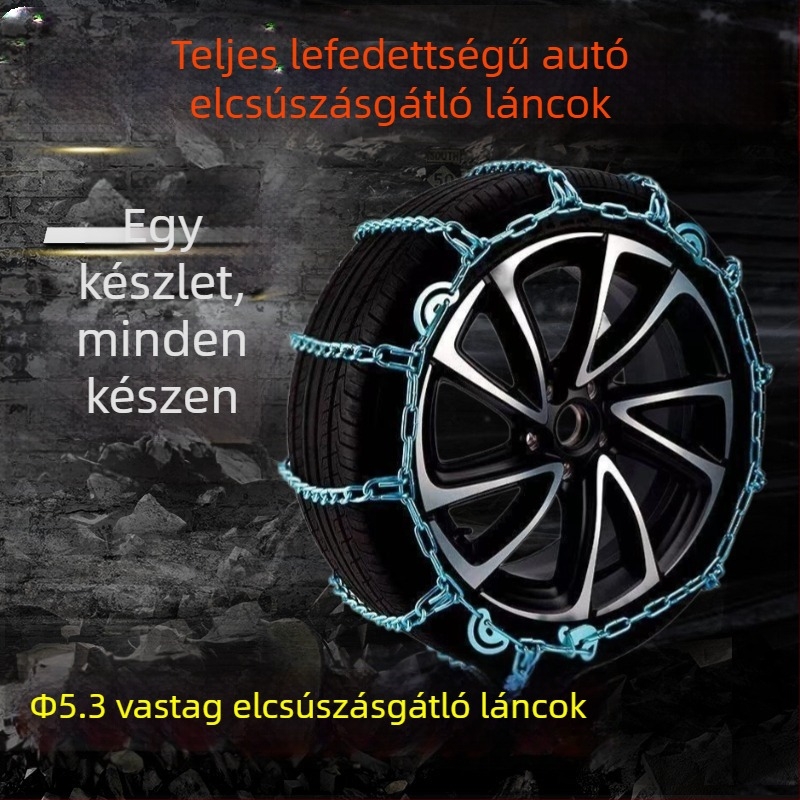 Súlyos acél hóláncok minden járműhöz, univerzális, csúszásmentesítő 165–275 mm gumimérethez