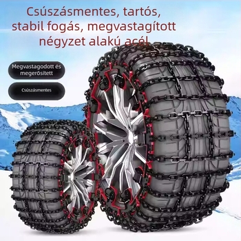 Téli univerzális hóláncok autókhoz, magas minőségűek, SUV-ok és MPV-k számára, új és kíméli a gumikat