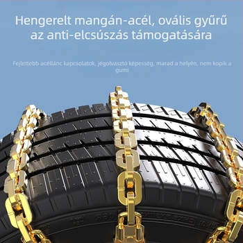 Gumiabroncs anti-slip lánc — univerzális típus; vas- és mangán acélból; téli lánc; Tömege: 10