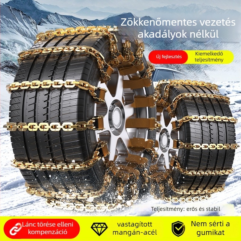 Gumiabroncs anti-slip lánc — univerzális típus; vas- és mangán acélból; téli lánc; Tömege: 10