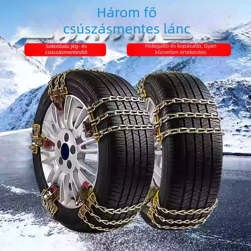 Háromláncos hólánc autókhoz, univerzális ötvözetből