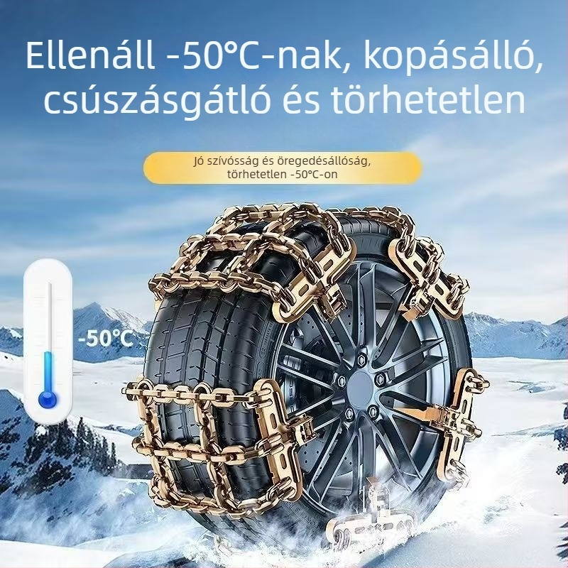 Berida Acél hóháló lánc autókhoz, SUV-hez és kisbuszokhoz, univerzális 165-275 mm gumikhoz