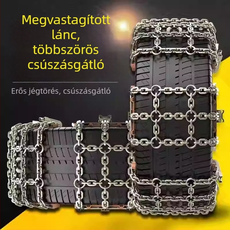 Univerzális hólánc SUV-hoz és pickuphoz, rácsos mintázatú csúszásmentes lánc hóban és sárban, vészhelyzeti használatra