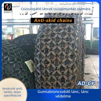 AD márkájú csúszásmentes lánc rakodógép kerékhez, rombusz alakú láncszemek, ötvözetlánc hóhoz, egy vagy két kerékre
