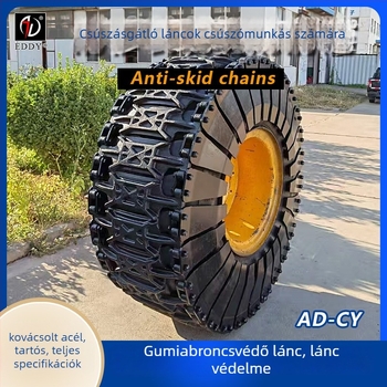 AD márkájú csúszásmentes lánc rakodógép kerékhez, rombusz alakú láncszemek, ötvözetlánc hóhoz, egy vagy két kerékre