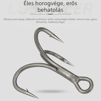Swing Shark horgok, három horoggal, óceáni partszakaszon történő horgászathoz, tüskékkel
