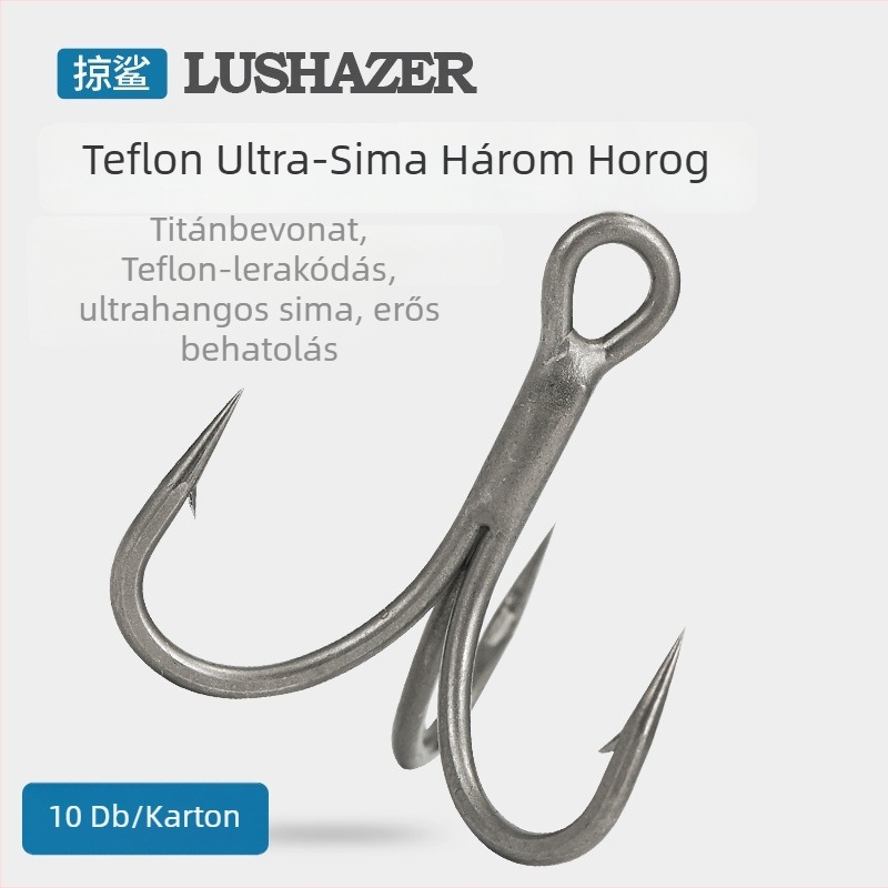 Swing Shark horgok, három horoggal, óceáni partszakaszon történő horgászathoz, tüskékkel