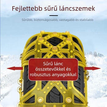 Teljes lefedettségű gumicsúszásgátló láncok téli használatra, univerzális autókhoz, furgonokhoz és terepjárókhoz, vastított Oxford anyaggal
