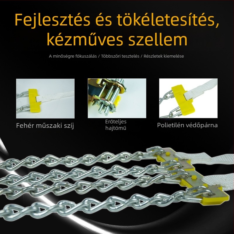 Univerzális autógumi-anti csúszás láncok, acélból készült, vészhelyzeti hóláncok kisautókhoz és terepjárókhoz