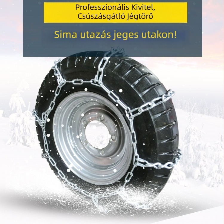 Csúszásmentes láncok triciklikhez, motorkerékpárokhoz és elektromos járművekhez, alkalmas 5.00-12/500-12 méretű gumikhoz, vastagított acélláncok hóban és sárban