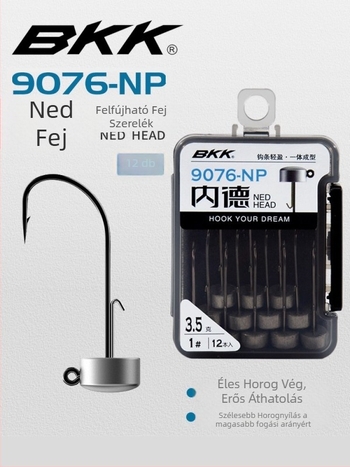 BKK Ned Hook 9076-NP Lead Head Hook (barb vagy barb nélkül) horgászat műcsali és bassz horgászatára