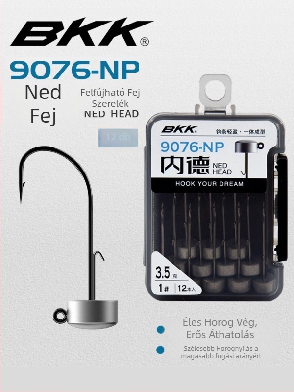 BKK Ned Hook 9076-NP Lead Head Hook (barb vagy barb nélkül) horgászat műcsali és bassz horgászatára