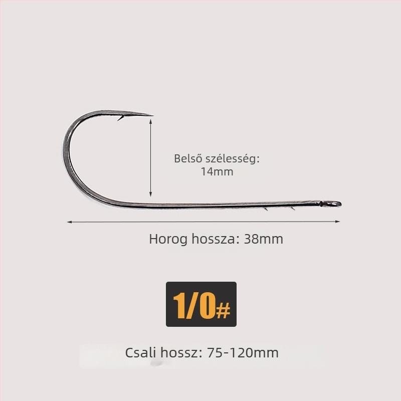 SEELUCKER Egyenes markolatú horog Nr. 1, ólomtalan, tengerparti sziklához, dobozban 10 000 darab