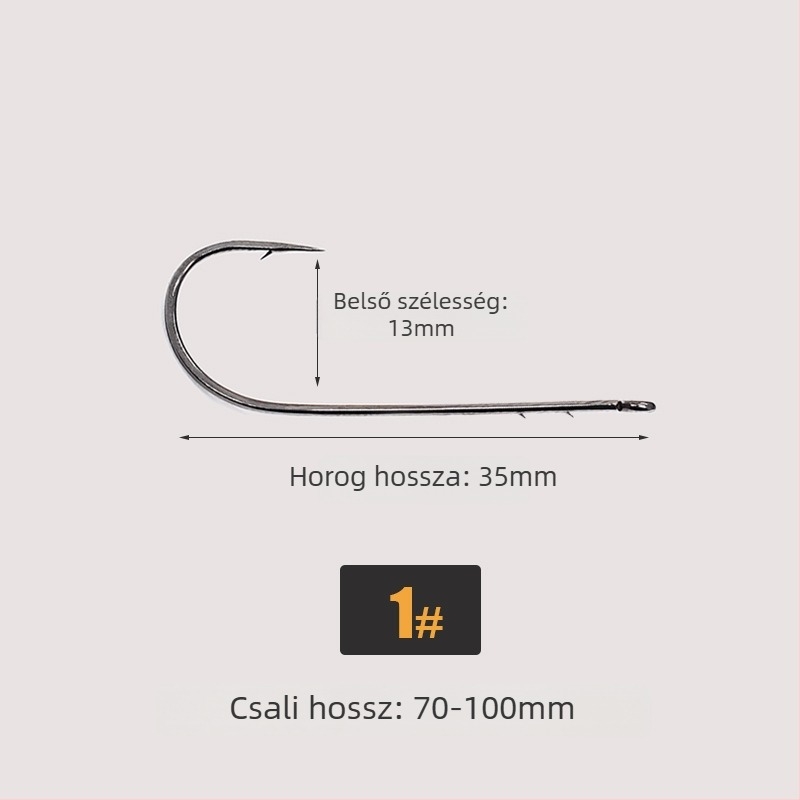 SEELUCKER Egyenes markolatú horog Nr. 1, ólomtalan, tengerparti sziklához, dobozban 10 000 darab
