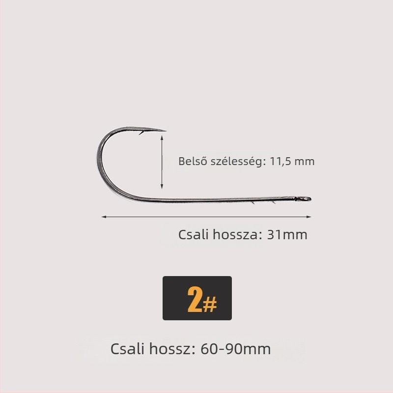 SEELUCKER Egyenes markolatú horog Nr. 1, ólomtalan, tengerparti sziklához, dobozban 10 000 darab
