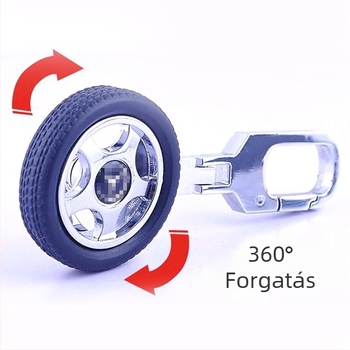 Mini forgó gumi kulcstartó – cink ötvözet, modern művészeti stílus, testreszabható logó, egyedi csomagolás