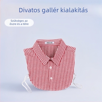 Kivehető pamut csíkos gallér, japán stílusú, casual viselet, téli 2023