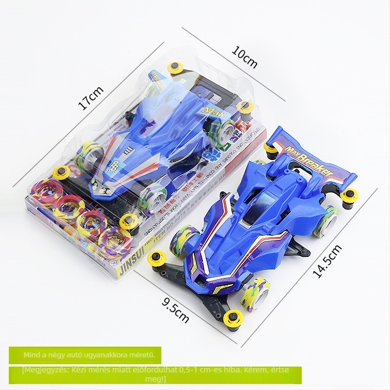 Mini 4WD elektromos gyerekautó – műanyag, 1:32 skála, DIY-kész, akkumulátoros, versenymodell