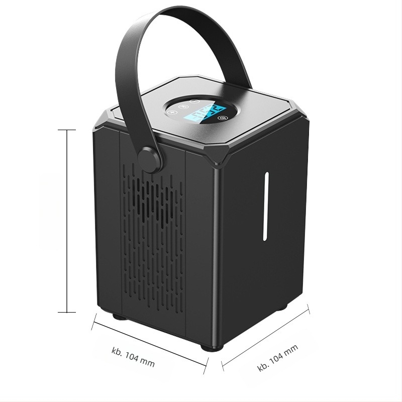 Digitális kijelzős autógumi inflátor, hordozható, 12V, 120W, egyhengeres, 3 m-es kábel, 35 L/min, világítás és guminyomás-mérő