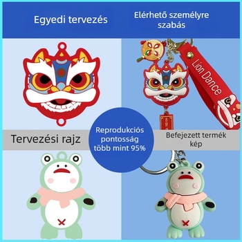 PVC kulcstartó, egyedi rajzfilm figura medál, puha PVC, logónyomtatás