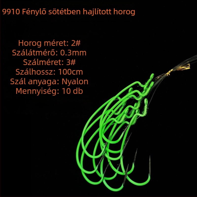 Világító horgászhorog, szúró élekkel a mélytengeri éjszakai horgászathoz
