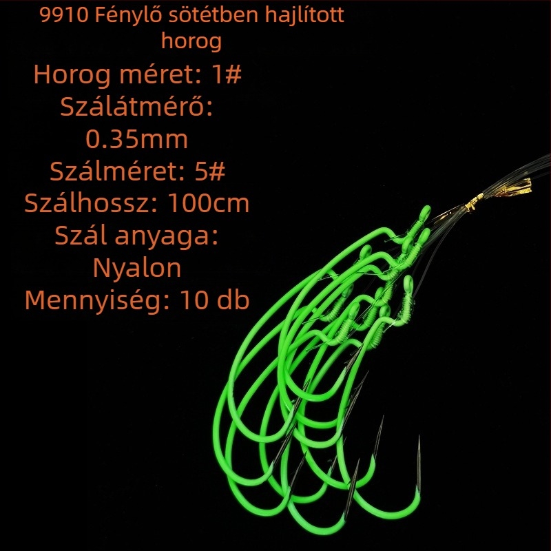 Világító horgászhorog, szúró élekkel a mélytengeri éjszakai horgászathoz