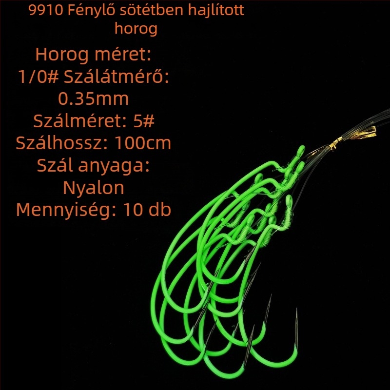 Világító horgászhorog, szúró élekkel a mélytengeri éjszakai horgászathoz