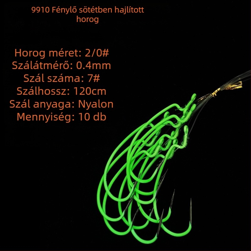 Világító horgászhorog, szúró élekkel a mélytengeri éjszakai horgászathoz