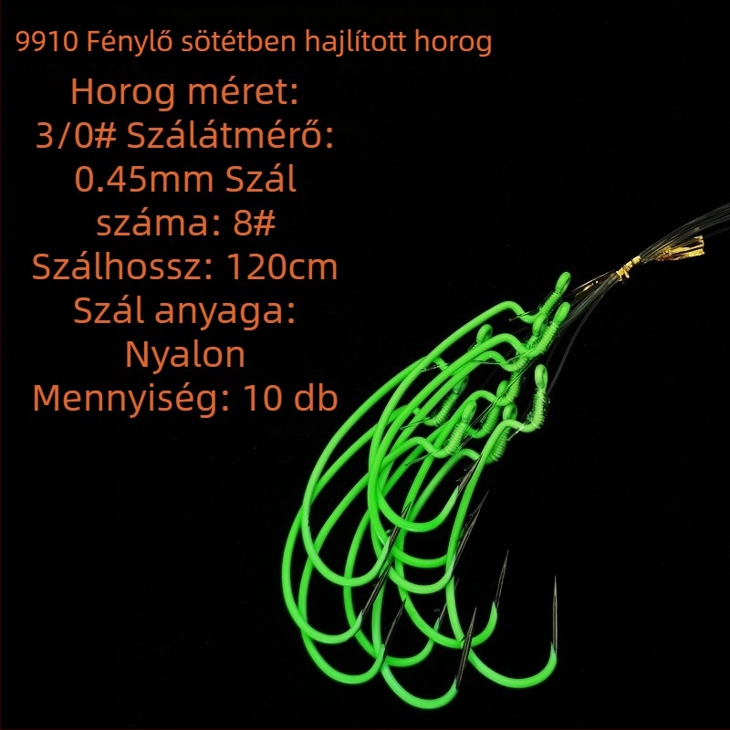 Világító horgászhorog, szúró élekkel a mélytengeri éjszakai horgászathoz