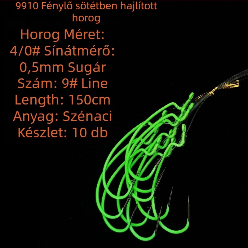 Világító horgászhorog, szúró élekkel a mélytengeri éjszakai horgászathoz